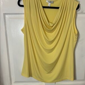 Yellow Sleeveless Drape Top